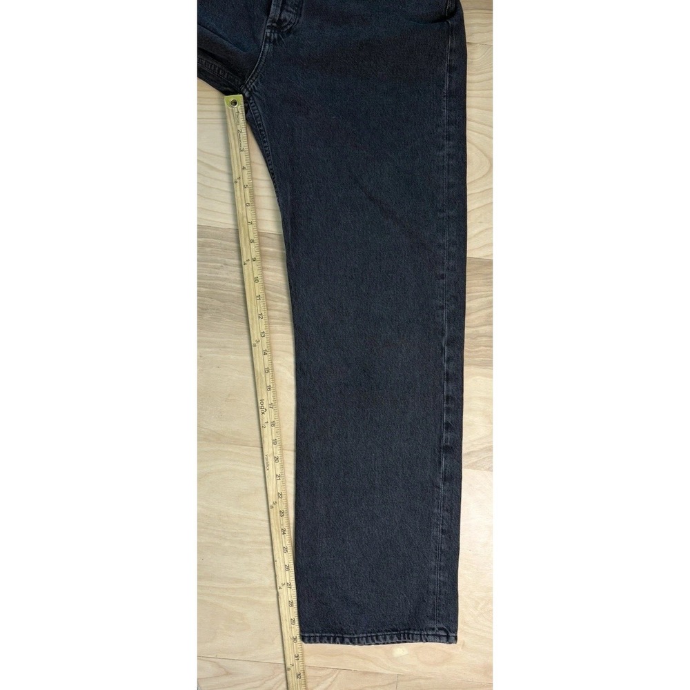 Agolde Fran High Waist Straight Leg Jeans Washed Black Denim Button Fly Size 30 - Picture 11 of 12